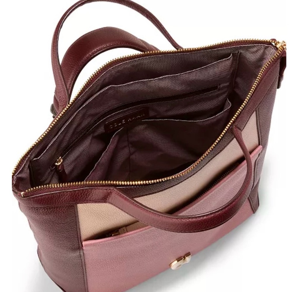 Cole Haan Pink, Blush & Burgundy Leather Backpack - Picture 2 of 8